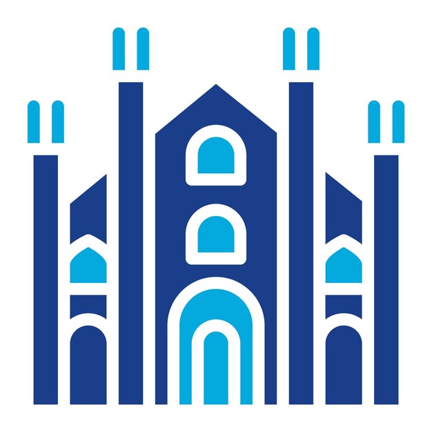 Imagen vectorial del icono de la Catedral de Milán Se puede usar para Italia