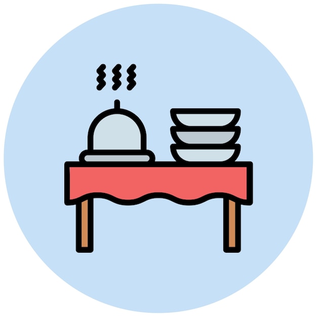 Imagen vectorial de icono de catering personalizada Se puede usar para el boliche