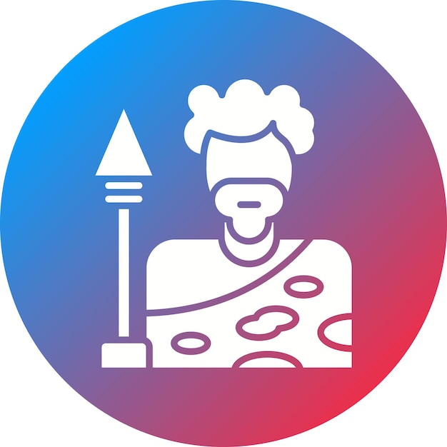 Imagen vectorial de icono de cazador masculino Se puede usar para la prehistoria