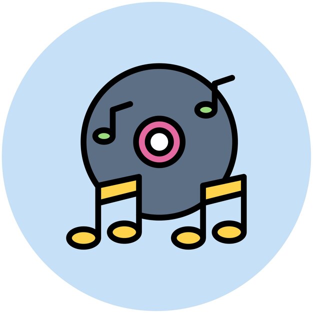 Imagen vectorial de icono de CD de música Se puede usar para Bar