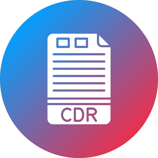 Imagen vectorial del icono de cdr se puede utilizar para formatos de archivo