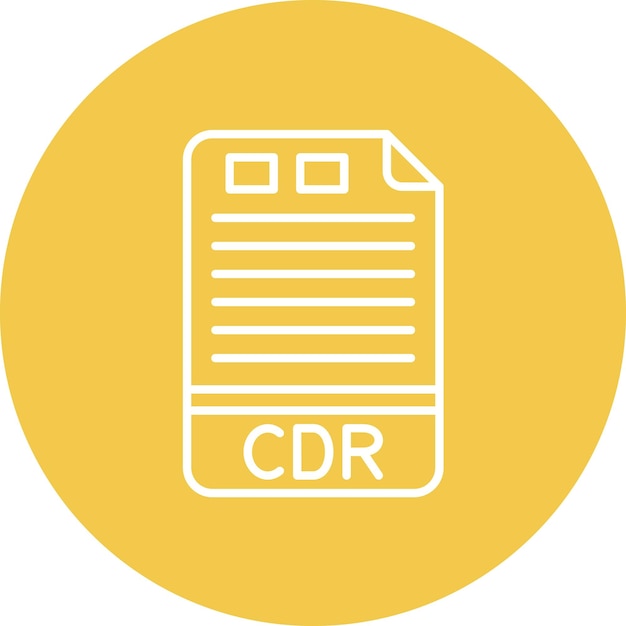 Vector imagen vectorial del icono de cdr se puede utilizar para formatos de archivo