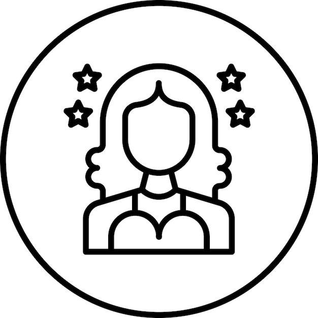 Imagen vectorial del icono de la celebridad femenina Se puede usar para el video blog