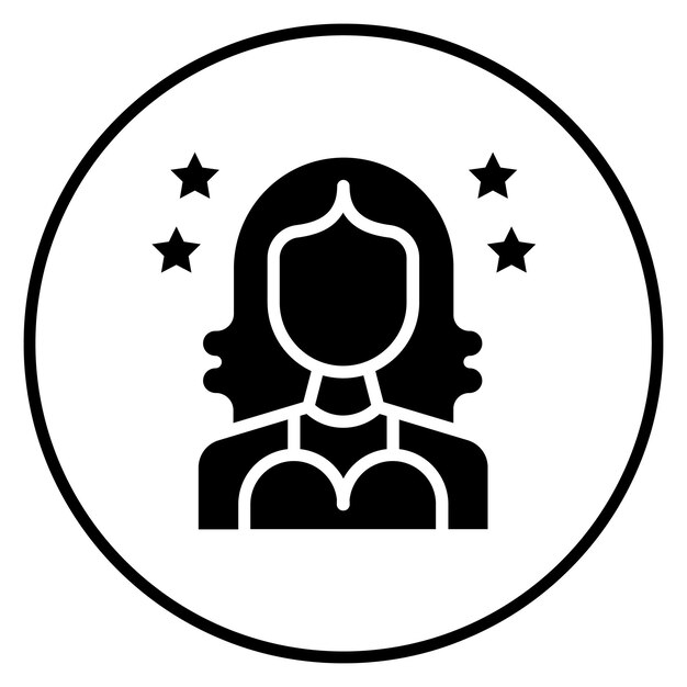 Imagen vectorial del icono de la celebridad femenina Se puede usar para el video blog