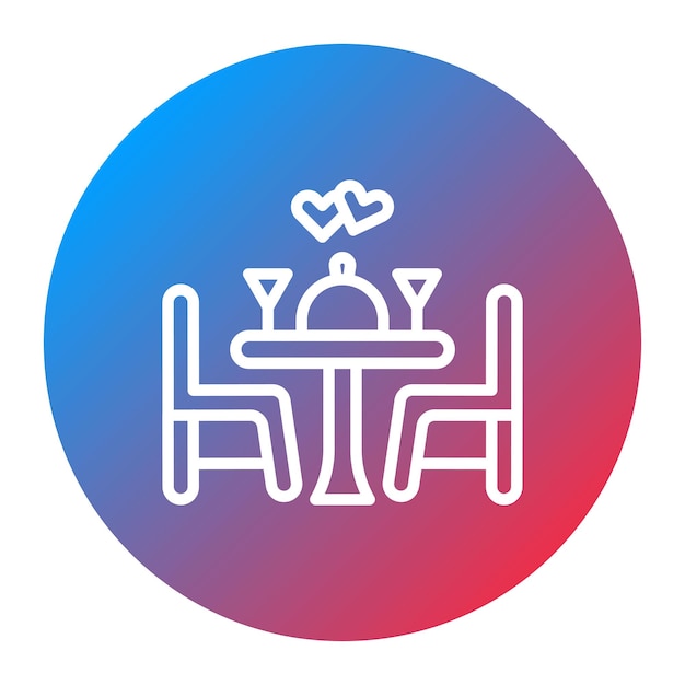 Imagen vectorial del icono de la cena de la fecha Se puede usar para la aplicación de citas