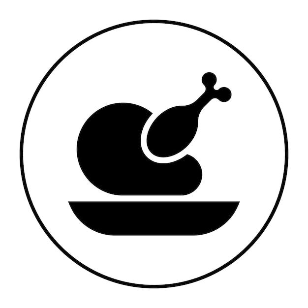 Imagen vectorial del icono de la cena de pollo Se puede usar para Battle Royale