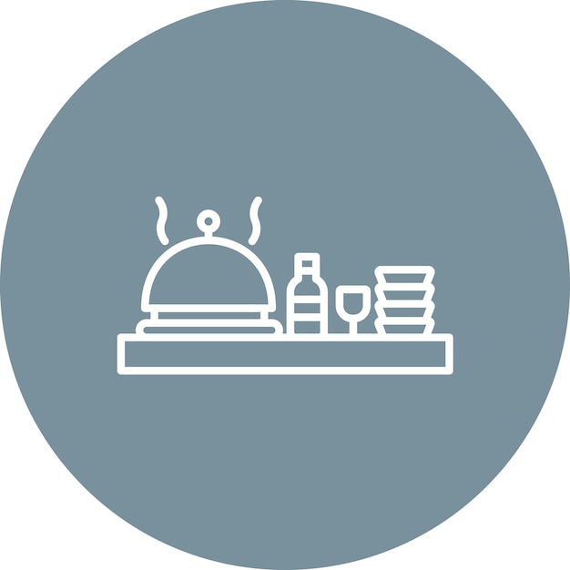 Imagen vectorial del icono de la cena Se puede usar para catering