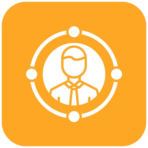 Imagen vectorial de icono centrada en el usuario Puede utilizarse para la gestión de proyectos