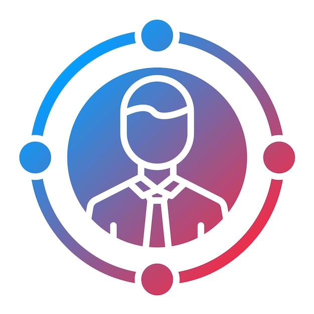 Imagen vectorial de icono centrada en el usuario Puede utilizarse para la gestión de proyectos