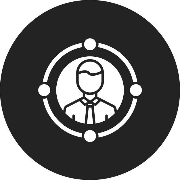 Imagen vectorial de icono centrada en el usuario Puede utilizarse para la gestión de proyectos