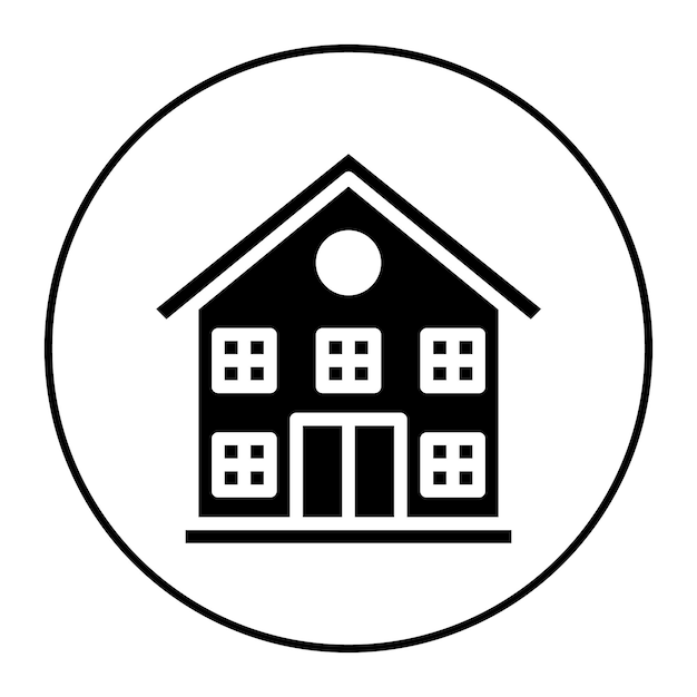 Imagen vectorial del icono del centro comunitario Se puede utilizar para servicios públicos