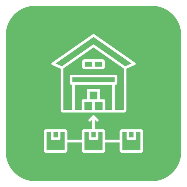 Imagen vectorial del icono del centro de distribución Se puede utilizar para el envío