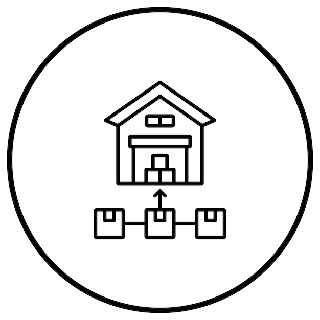 Imagen vectorial del icono del centro de distribución Se puede utilizar para el envío