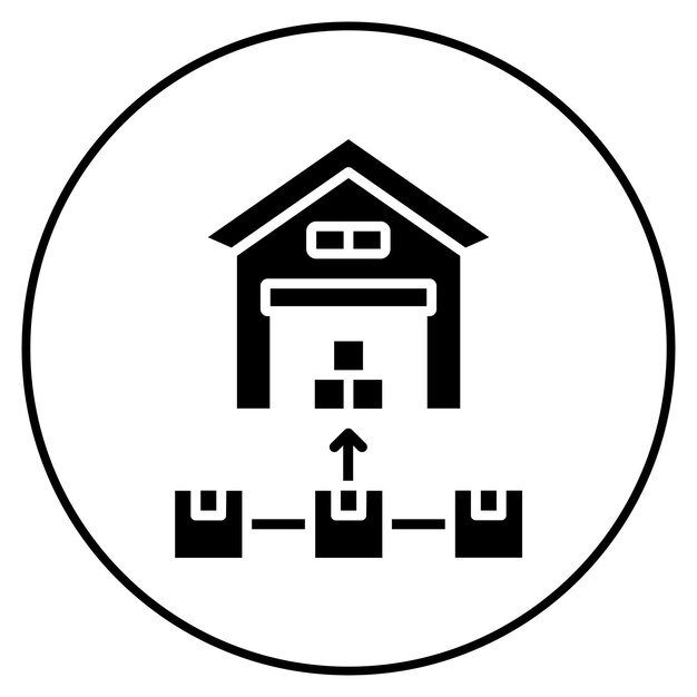 Imagen vectorial del icono del centro de distribución Se puede utilizar para el envío