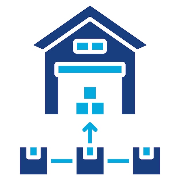 Imagen vectorial del icono del centro de distribución Se puede utilizar para el envío