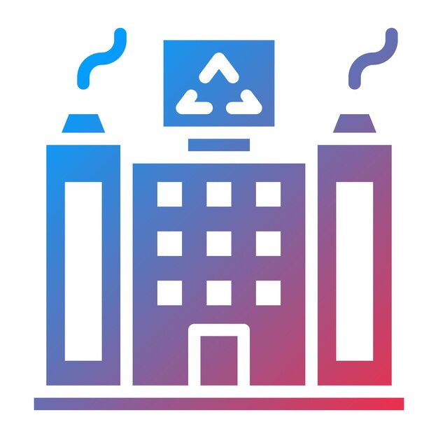 Imagen vectorial del icono del Centro de reciclaje Puede utilizarse para servicios públicos