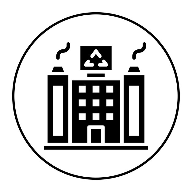 Imagen vectorial del icono del Centro de reciclaje Puede utilizarse para servicios públicos
