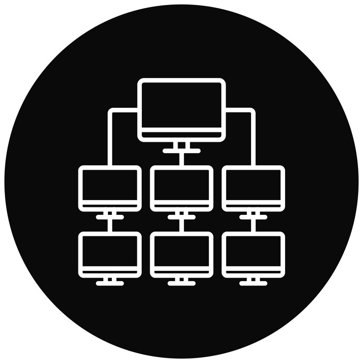 Vector imagen vectorial del icono del centro de la red se puede utilizar para el alojamiento web