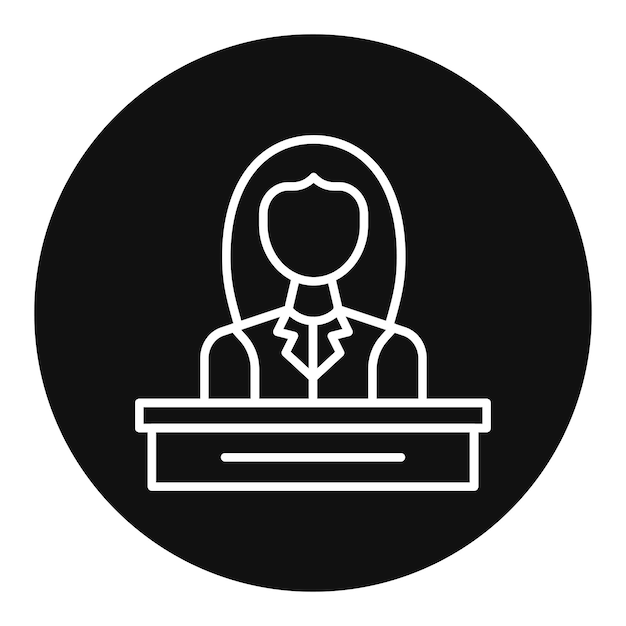 Imagen vectorial del icono del CEO Se puede usar para mujeres