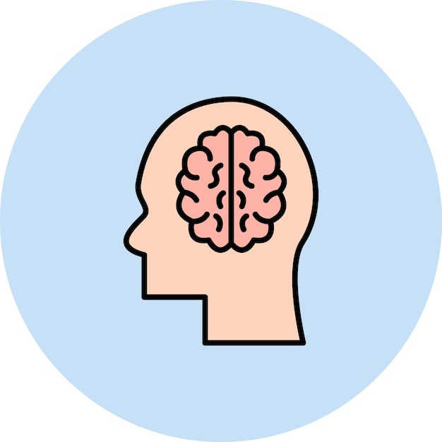La imagen vectorial del icono cerebral se puede utilizar para la salud mental