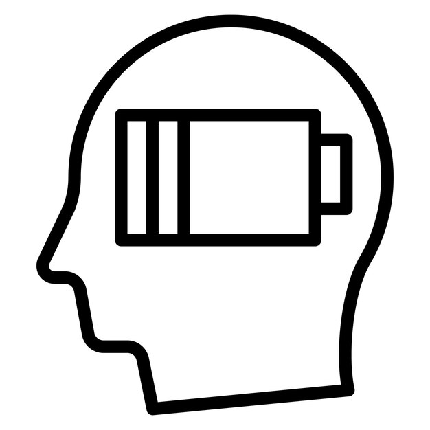 Imagen vectorial del icono del cerebro drenado Se puede usar para el agotamiento