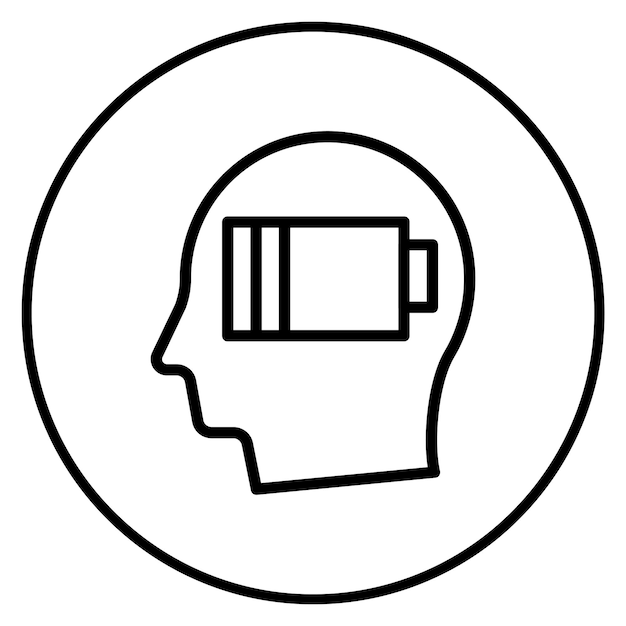 Imagen vectorial del icono del cerebro drenado Se puede usar para el agotamiento