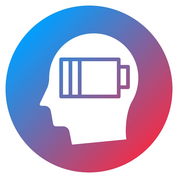 Imagen vectorial del icono del cerebro drenado Se puede usar para el agotamiento