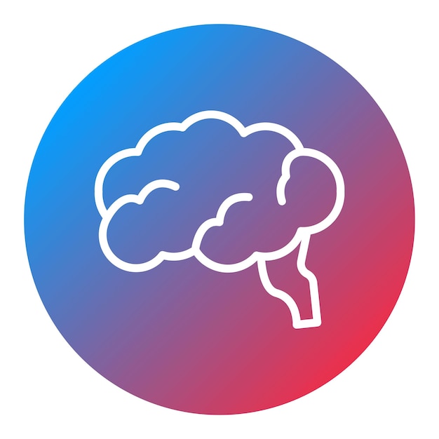 La imagen vectorial del icono del cerebro humano se puede utilizar para la biometría