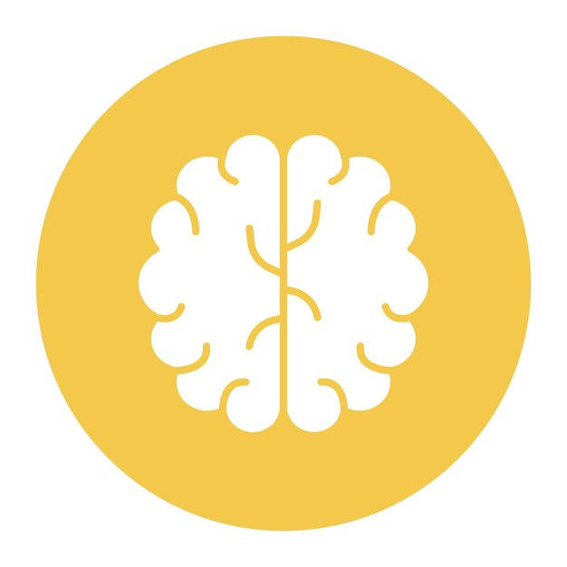 La imagen vectorial del icono del cerebro se puede utilizar para la anatomía humana