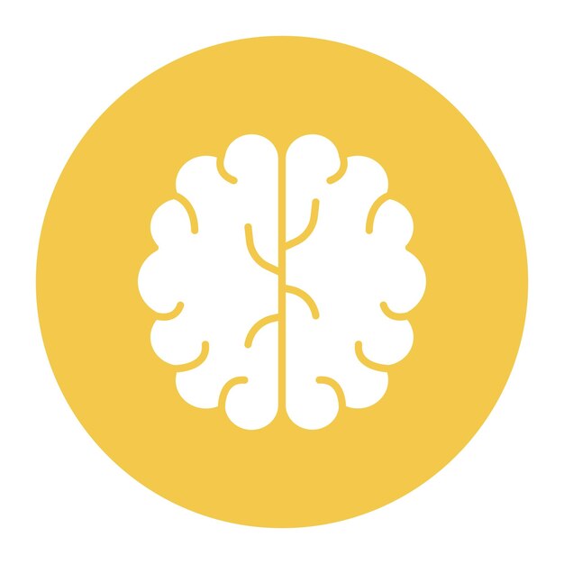 La imagen vectorial del icono del cerebro se puede utilizar para la anatomía humana