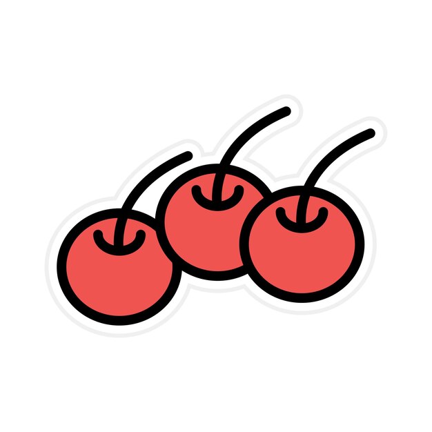 Imagen vectorial de icono de cereza Se puede usar para Carnaval