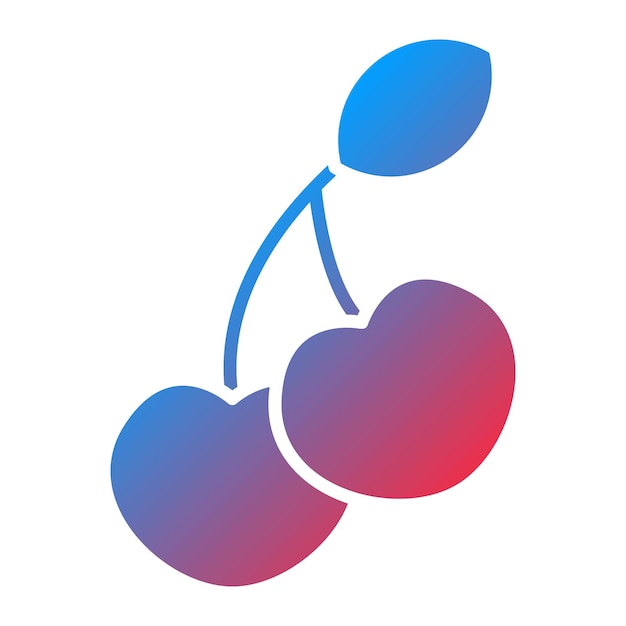 Imagen vectorial del icono de las cerezas Se puede utilizar para la agricultura y la jardinería