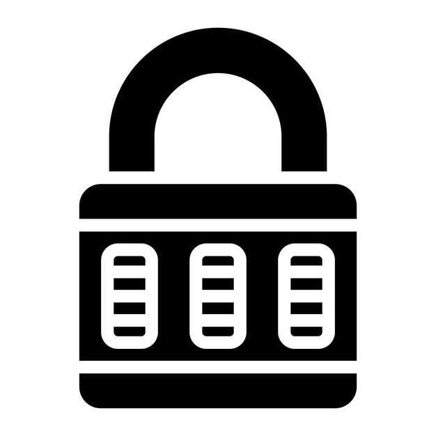 Imagen vectorial de icono de cerradura de combinación Se puede utilizar para Locksmith