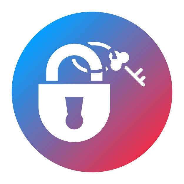 La imagen vectorial del icono de cerradura y llave se puede utilizar para Locksmith
