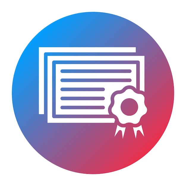 Imagen vectorial del icono de las certificaciones Puede utilizarse para el currículum vitae