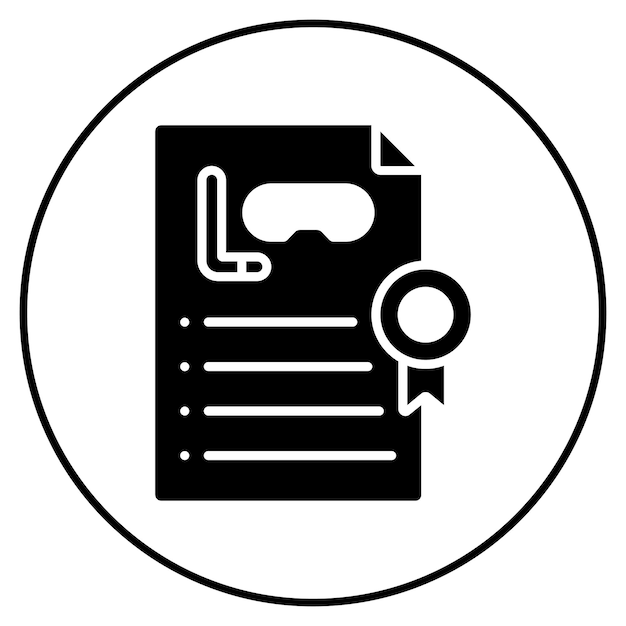 Imagen vectorial del icono del certificado de buceo Se puede utilizar para vacaciones y turismo