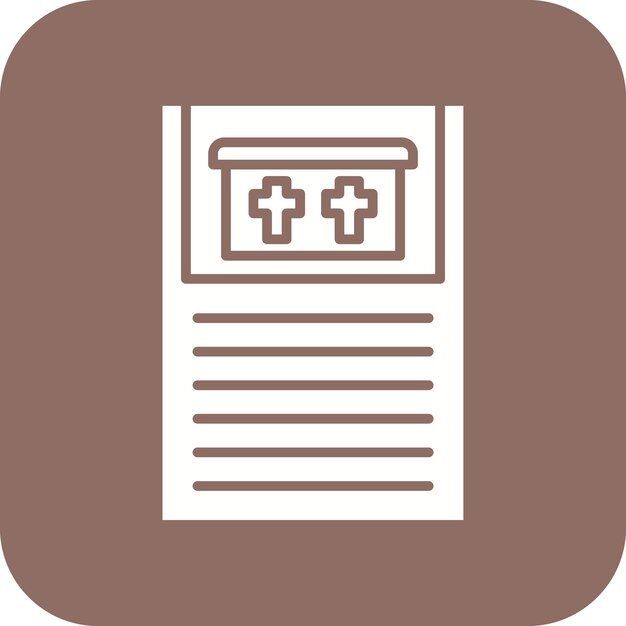 Imagen vectorial del icono del certificado de defunción Se puede utilizar para el funeral