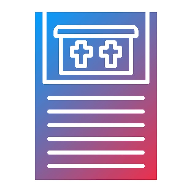 Imagen vectorial del icono del certificado de defunción Se puede utilizar para el funeral
