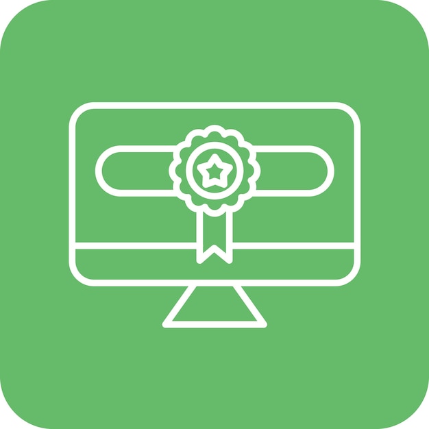 Imagen vectorial del icono del certificado en línea Se puede utilizar para el aprendizaje