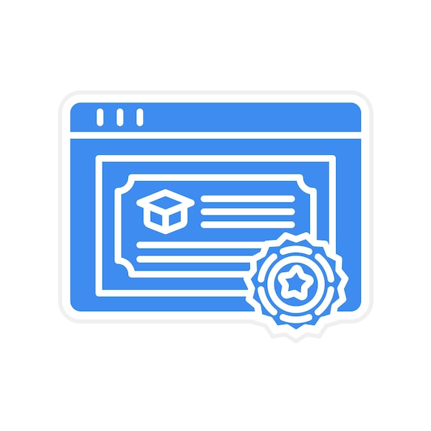 Imagen vectorial del icono del certificado Se puede utilizar para la educación en línea