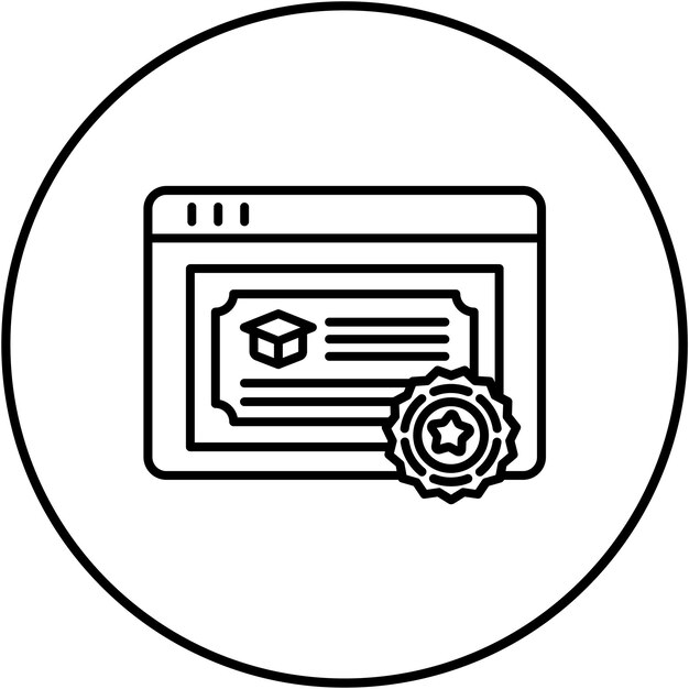 Imagen vectorial del icono del certificado Se puede utilizar para la educación en línea