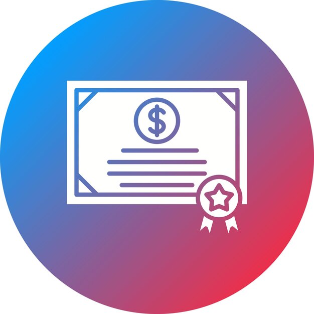 Imagen vectorial del icono del certificado Puede utilizarse para la banca y las finanzas