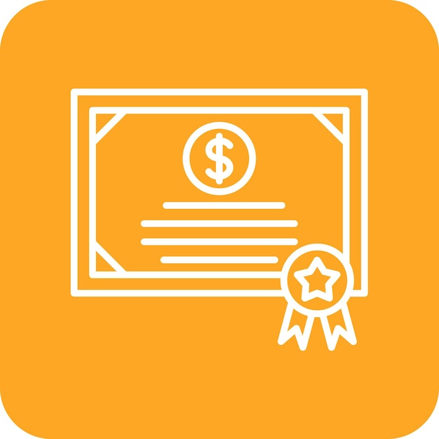 Imagen vectorial del icono del certificado Puede utilizarse para la banca y las finanzas