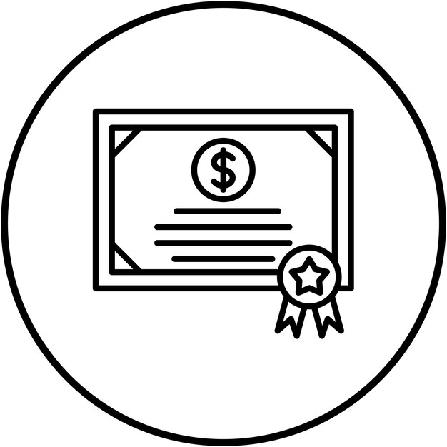 Imagen vectorial del icono del certificado Puede utilizarse para la banca y las finanzas
