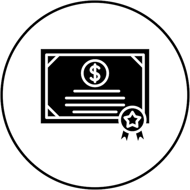 Imagen vectorial del icono del certificado Puede utilizarse para la banca y las finanzas