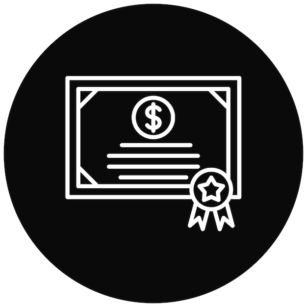 Imagen vectorial del icono del certificado Puede utilizarse para la banca y las finanzas