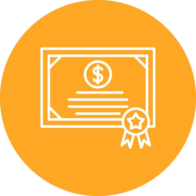 Imagen vectorial del icono del certificado Puede utilizarse para la banca y las finanzas