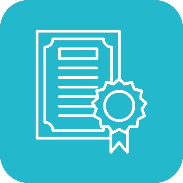 Imagen vectorial del icono del certificado Puede utilizarse para la biblioteca