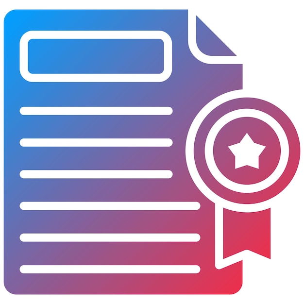 Imagen vectorial del icono del certificado Puede utilizarse para el diseño