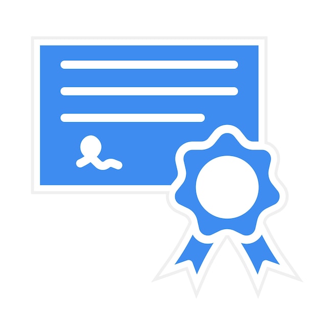 Imagen vectorial del icono del certificado Puede utilizarse para los logros